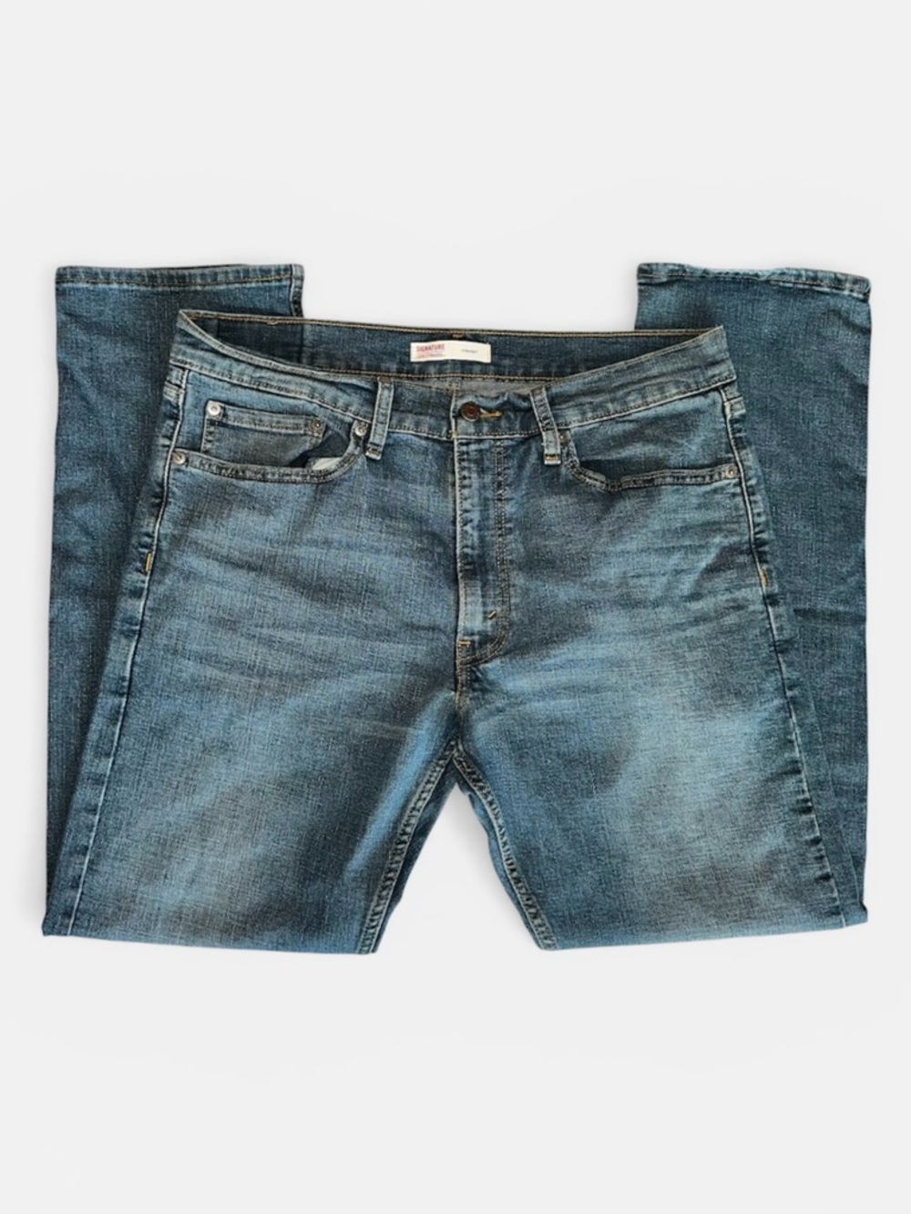 Signature by Levi Strauss Straight Leg Jeans Medium Wash Sz 36 x 32 Casual